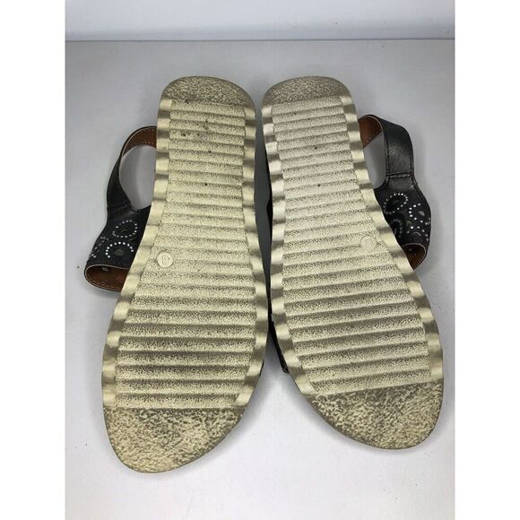 Flexus Spring Step Anatomic Black Leather Rhinestone Strap Sandals Women 8US/39 - Picture 14 of 14